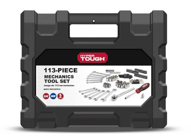 113 Piece 1/4 and 3/8 Inch Drive SAE Mechanics Tool Set