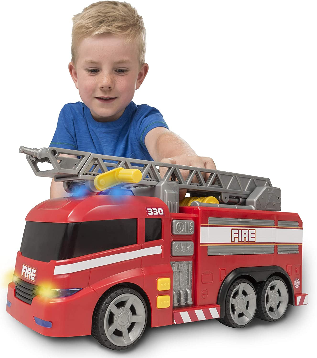 Large Fire Engine | Fire Truck with Realistic Lights and Sounds | Kids' Play Figures and Vehicles Toy Car Set | for Ages 3 and Over