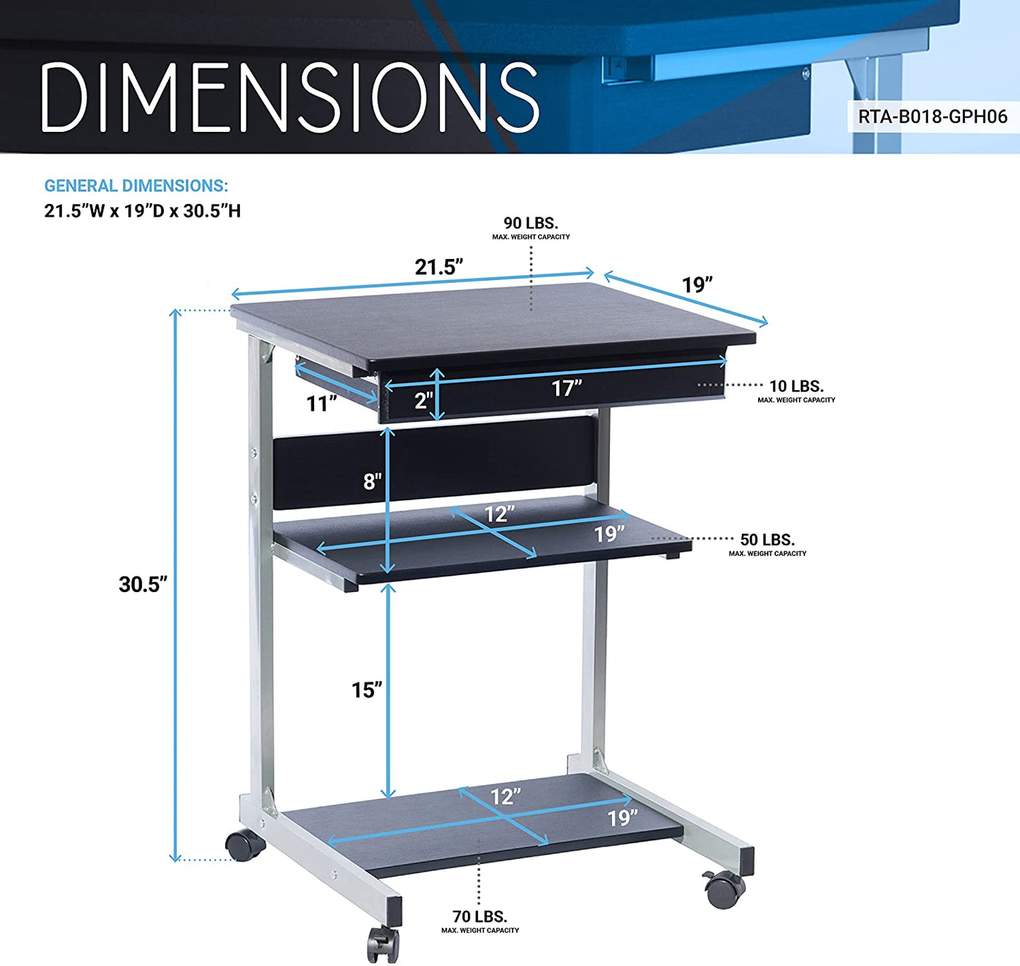 Modus Metal Computer Student Laptop Desk in Graphite