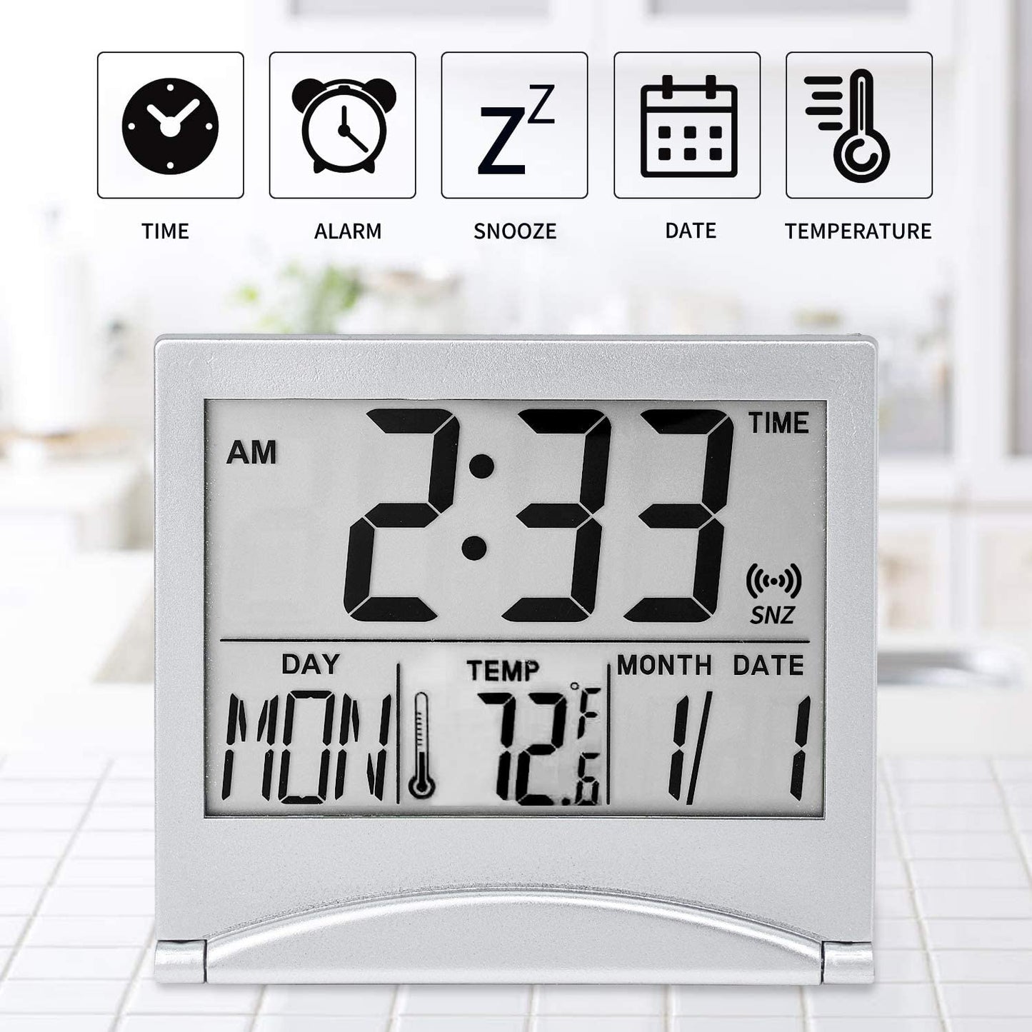Digital Travel Alarm Clock Battery Operated