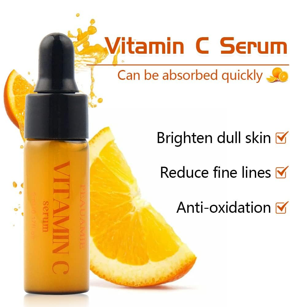 Face Serum Set Vitamin C Serum,Hyaluronic Acid Serum,Retinol Serum for Dark Spots, Fine Lines and Wrinkles(5ml/3 pack)