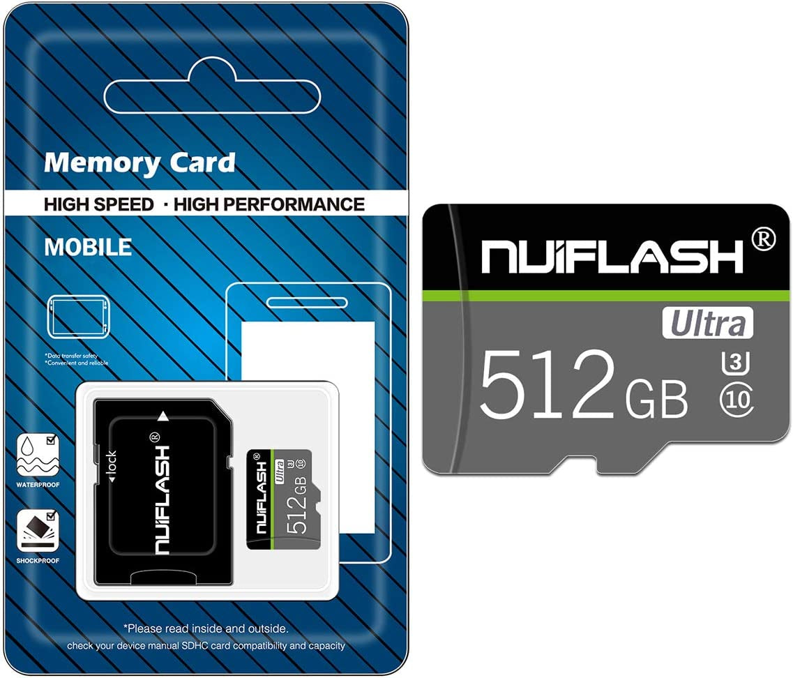512GB Micro SD Card Fast Speed Memory Card 512GB TF Card Class 10 with Free SD Card Adapter,Designed for Android Smartphones