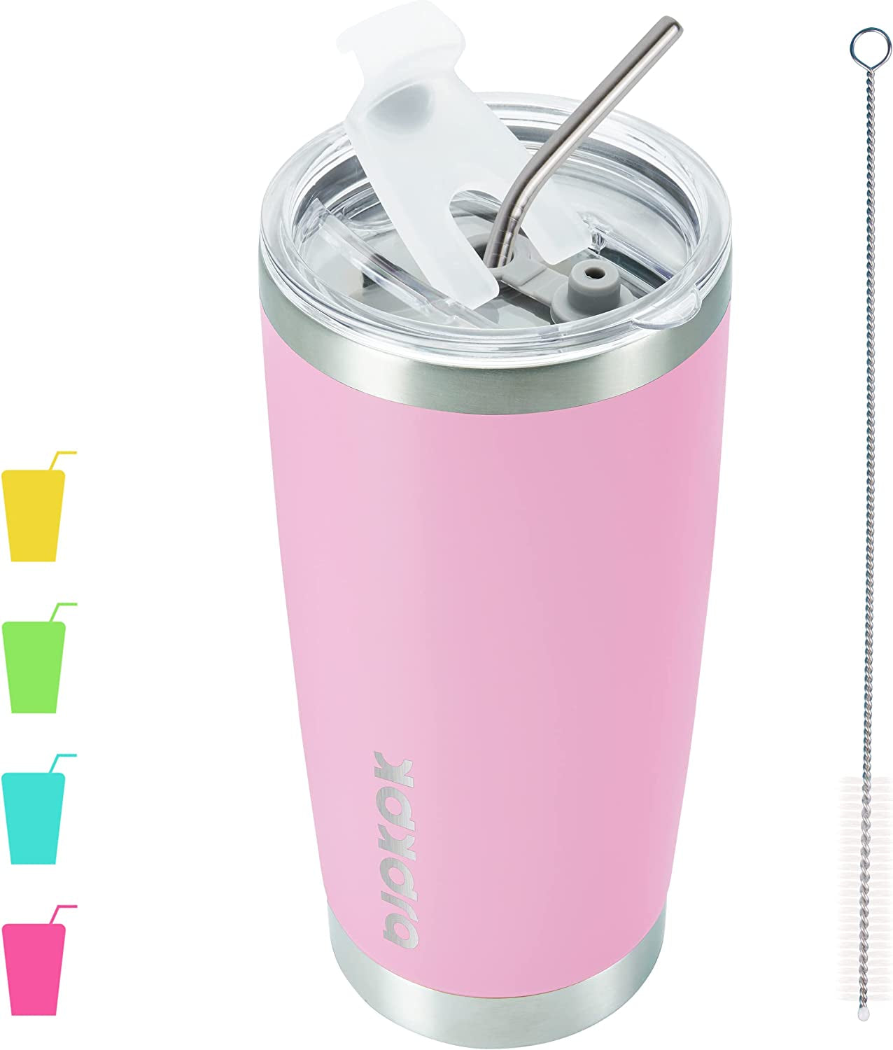 20 oz Insulated Tumblers With Lid And Straw Stainless Steel Coffee Tumbler Cup,Green