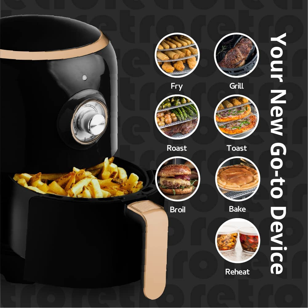 Aria Premium 2 Qt. Retro Style Ceramic Air Fryer