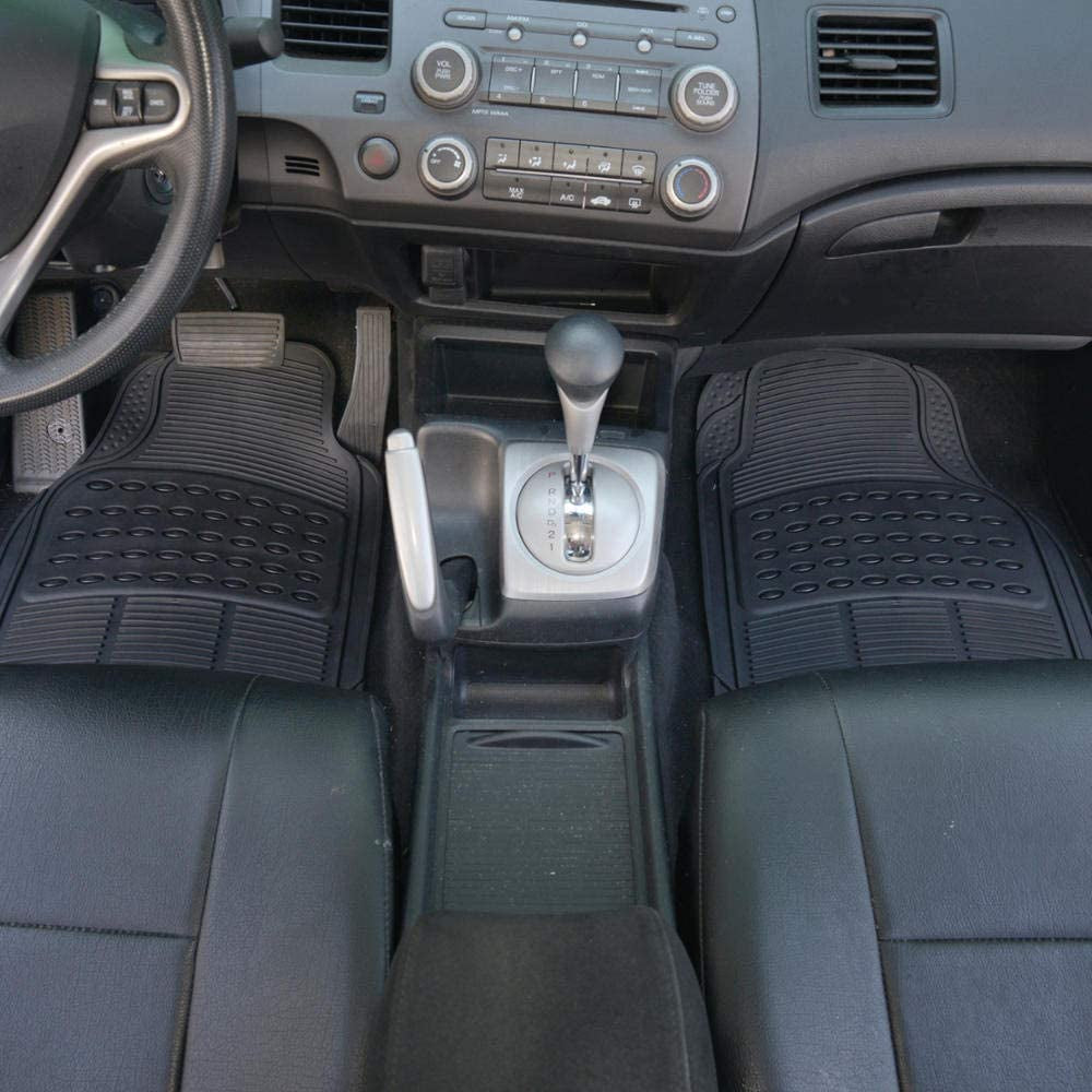 2 Piece Front Heavy Duty Front & Rear Rubber Floor Mats