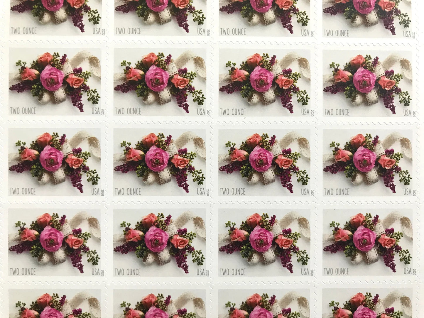USPS Garden Corsage Two Ounce Forever Stamps - Sheet of 20 Postage Stamps