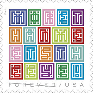 USPS Mystery Message 2021 Forever Stamps - Sheet of 20 Postage Stamps