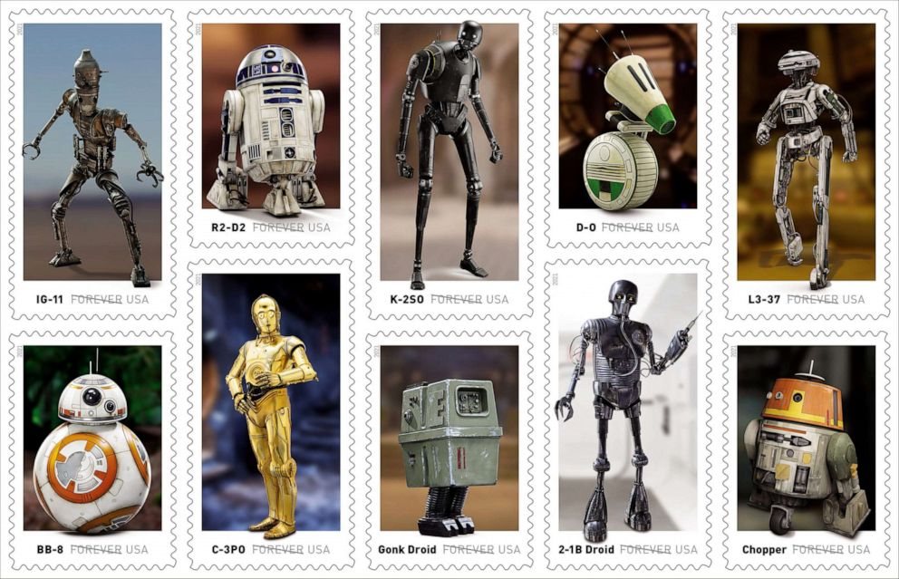 USPS Star Wars Droids One Sheet Forever Stamps