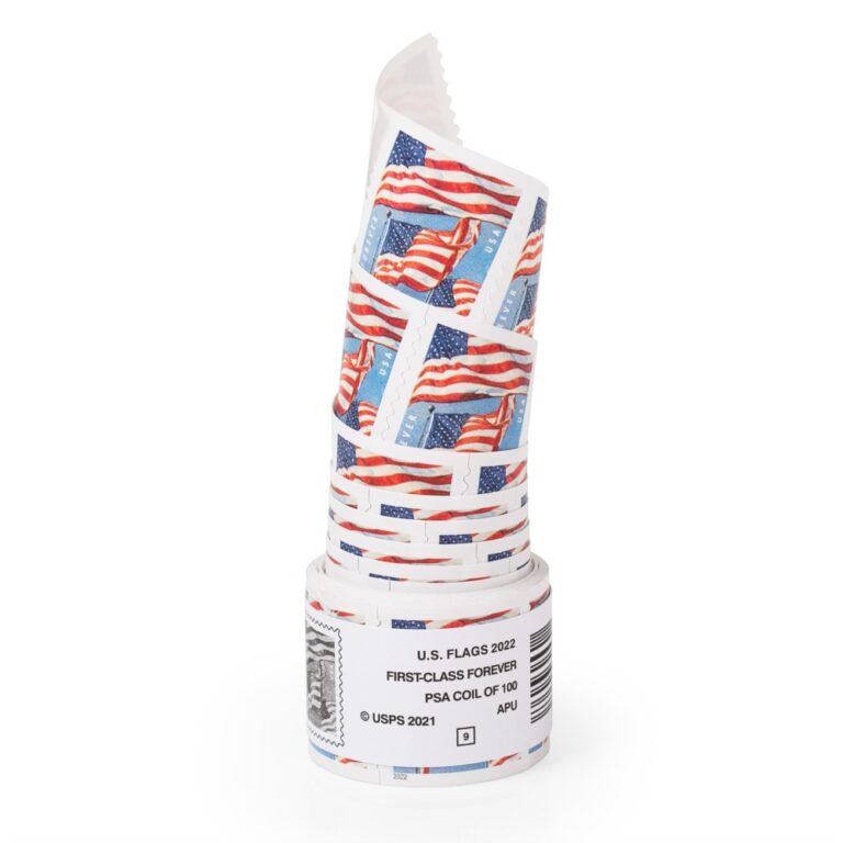 USPS FOREVER Stamps, Forever Us Flag 2022, Coil of 100 Postage Stamps