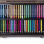 145 Piece Deluxe Art Set, Wooden Art Box & Drawing Kit with Oil Pastels, Crayons, Colored Pencils, Watercolor Cakes&  Brushes