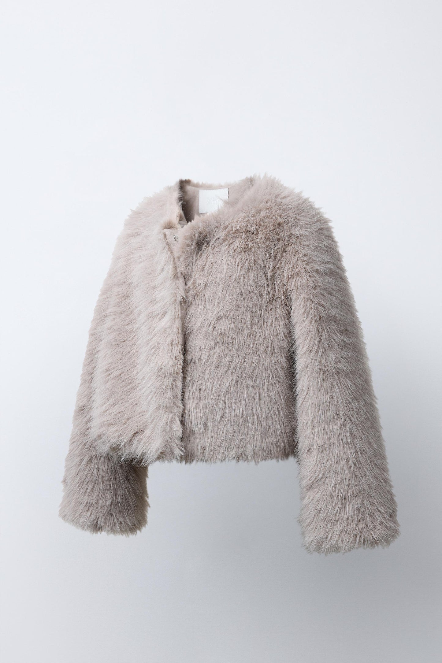 ZARA Faux Fur Cropped Jacket Girls Size 9