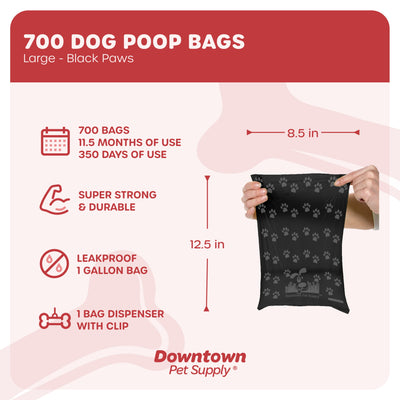 Dog Poop Bags with Free Poop Bag Holder