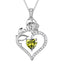 925 Sterling Silver Birthstone Necklace, Rose Flower Heart Pendant Jewelry