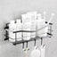 Premium Adhesive Shower Caddy with 4 Hooks, Rustproof No-Drill Bathroom Organizer