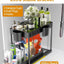 Under Sink Organizers for Storage, 2 Tier Under Sink Sliding Basket