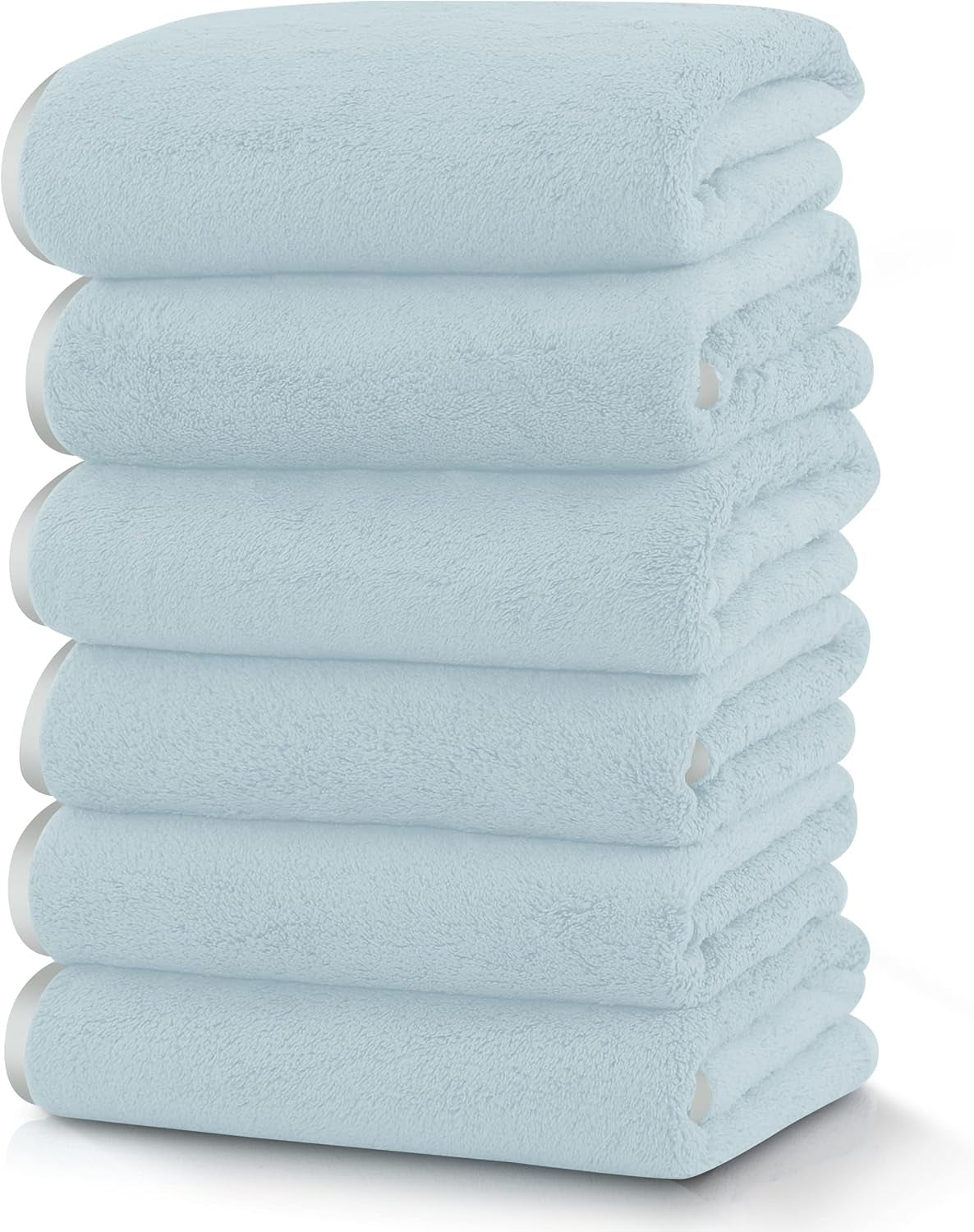 6 Pack Ultra Soft Microfiber Towel Set- 2 Bath Towels, 2 Hand Towels, 2 Washcloths