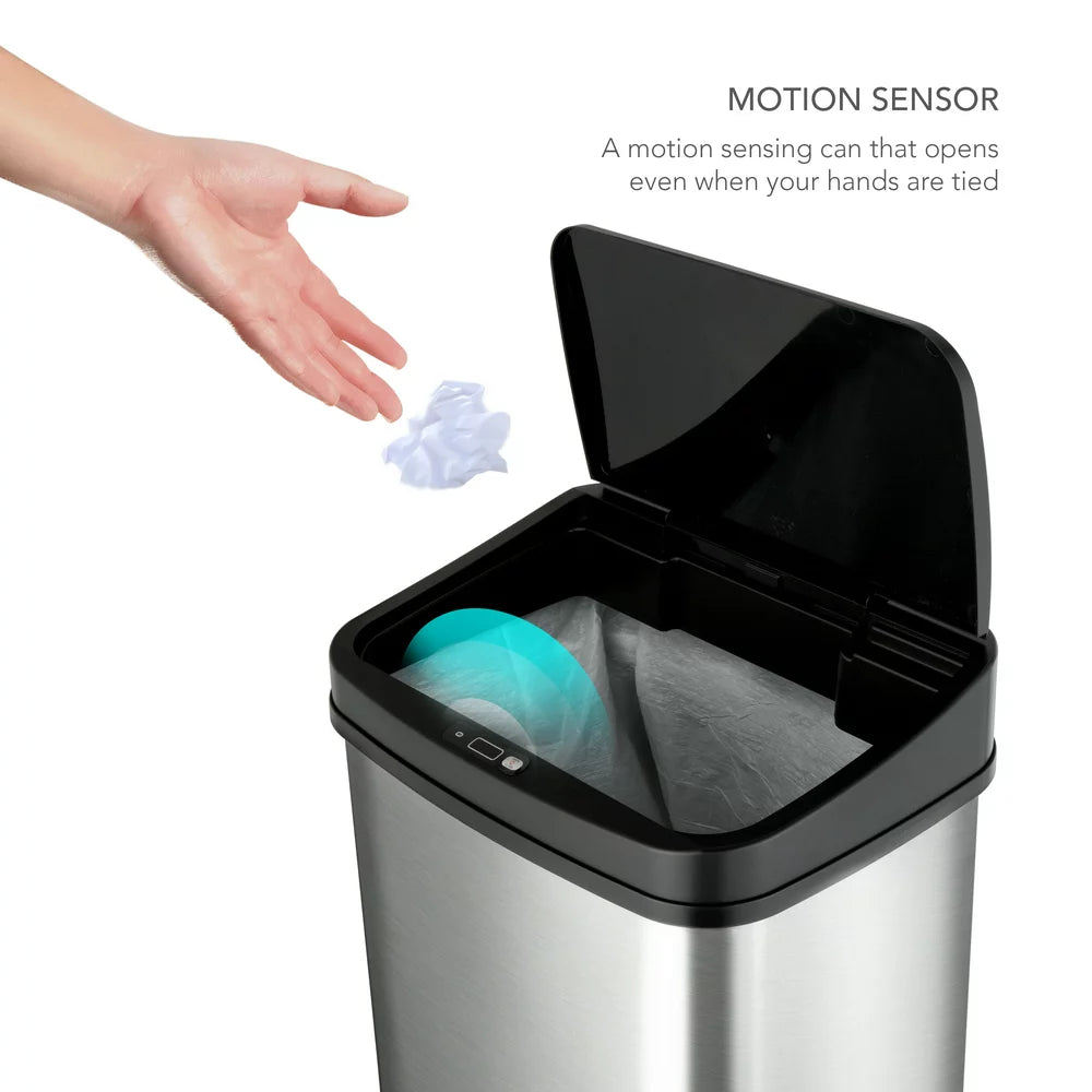 13.2 Gal Motion Sensor Trash Can, Fingerprint-Resistant