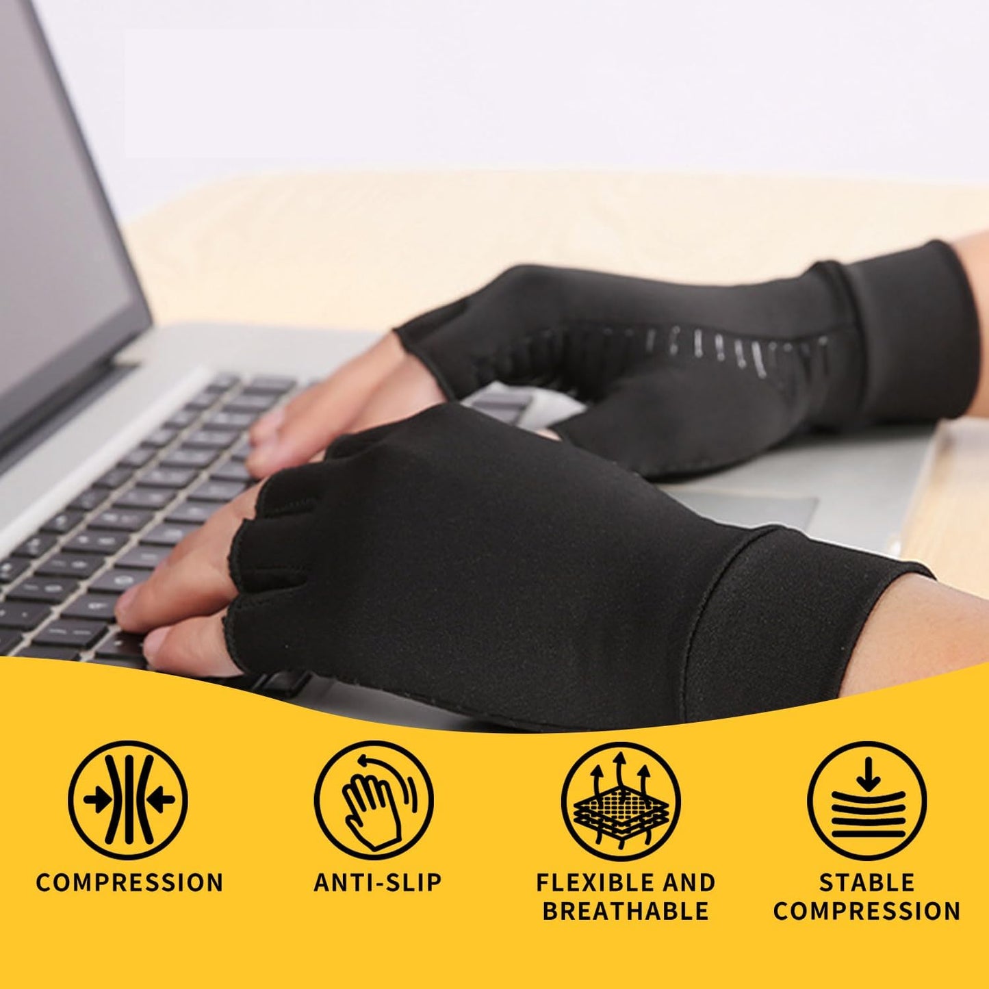 Copper Compression Arthritis Gloves for Women and Men