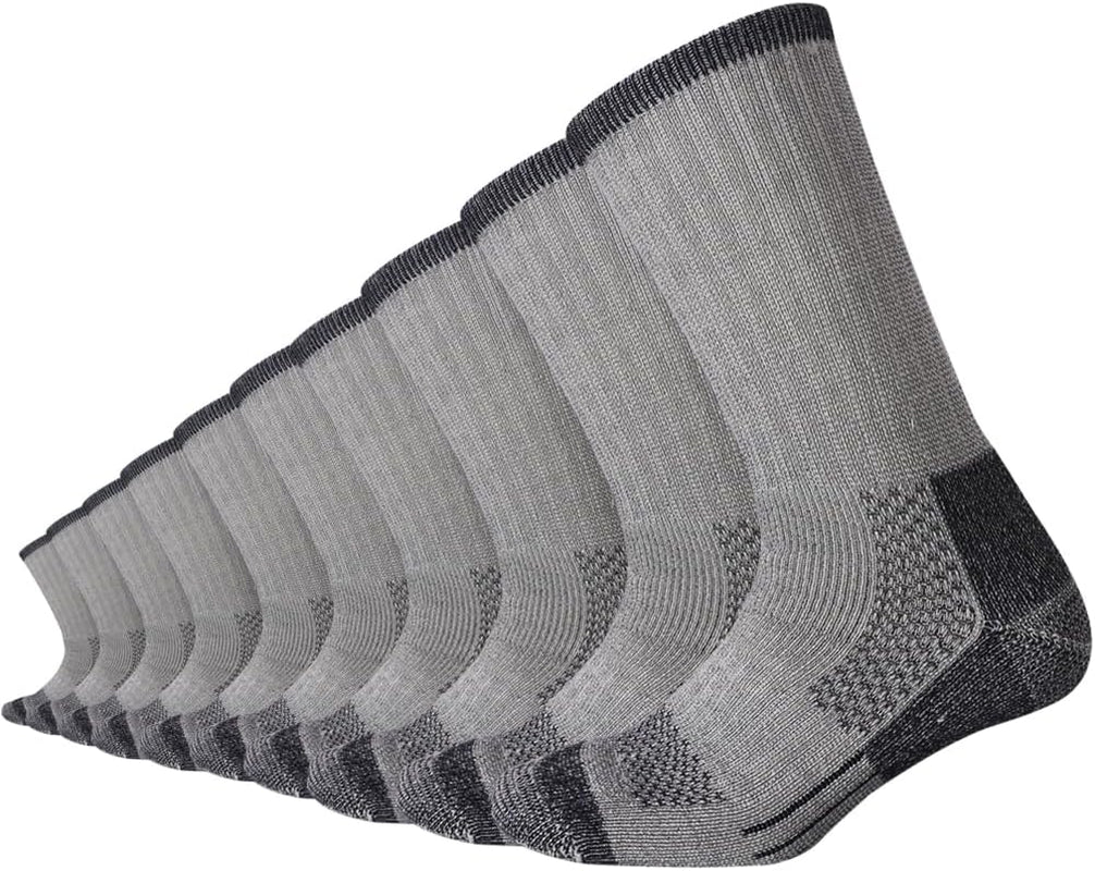 10 Pairs Merino Wool Cushion Crew Socks