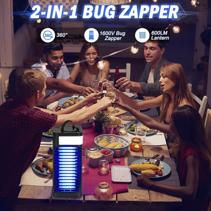 Electric Mosquito Bug Zapper, Wireless, Portable with LED Light