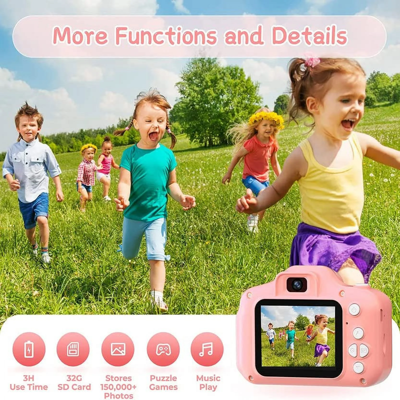 Kids Digital Camera 1080P HD 20MP with 32GB SD Card