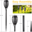 6 Pack Solar Torch Lights for Garden Decor, 12 LEDs Each,  20.5'' Waterproof Solar Lights