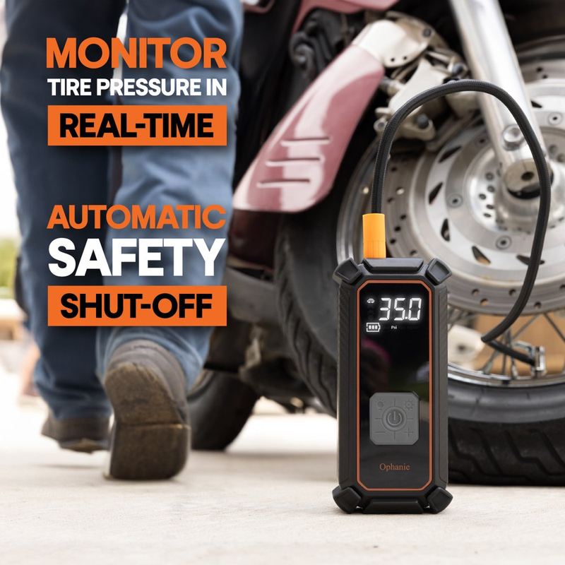 160 Psi Portable Digital Pressure Gauge, Air Compressor with Auto Shutoff