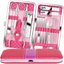 18pcs Manicure Set Pedicure Set Nail Clippers Set - Travel Kit Stainless Steel with Leather Case