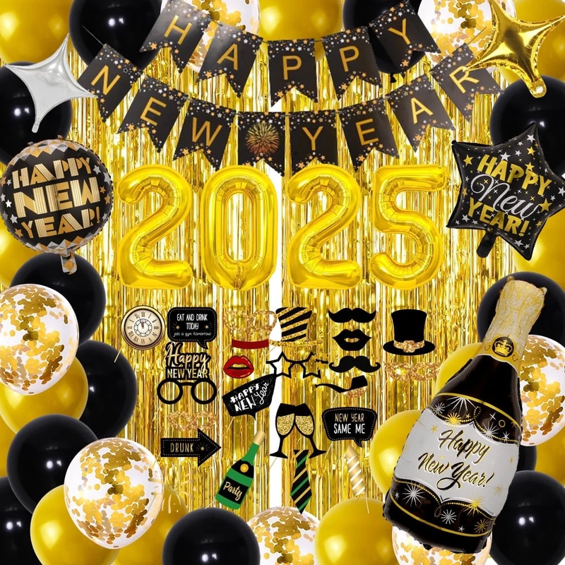 New Years Eve Party Supplies 2025 Happy New Year Decorations Kit