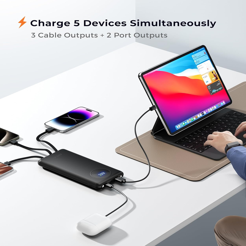  10000mAh Built in Cable 22.5W Phone Fast Charging Powerbank Portable