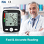 Rechargeable Wrist Blood Pressure Monitor with Voice Broadcast and 180 Memory for Dual Users