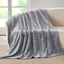 Soft Velvet Lightweight Bedspread - Plush Fluffy Coverlet Chevron Design