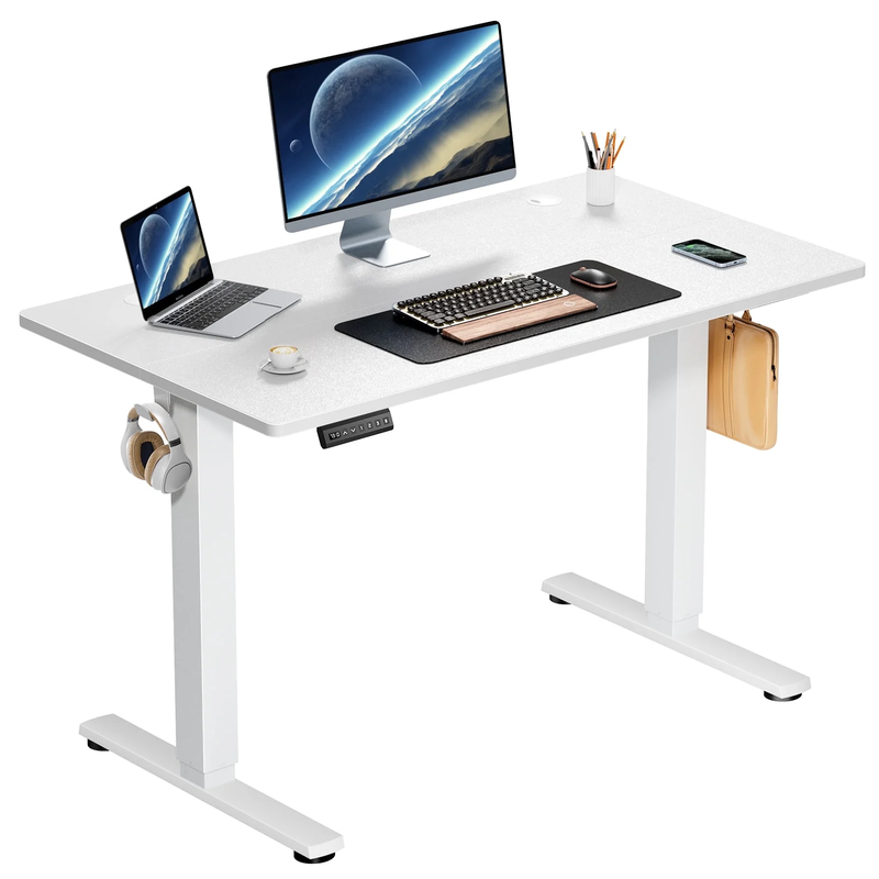 Ergonomic Height Adjustable Stand Up Desk with Memory Preset and T-Shaped Metal Bracket 