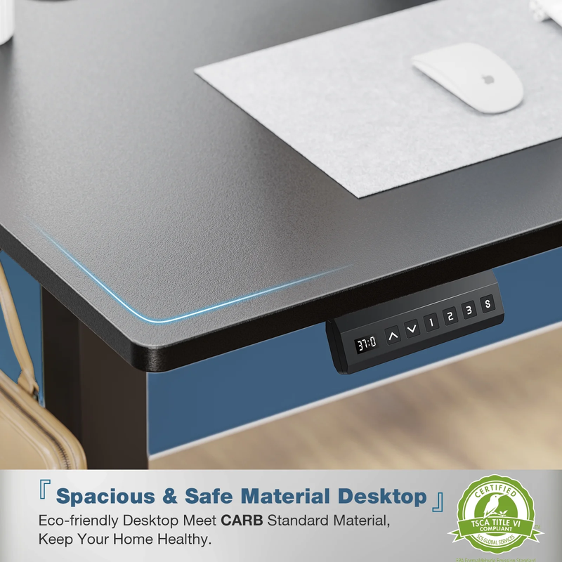 Ergonomic Height Adjustable Stand Up Desk with Memory Preset and T-Shaped Metal Bracket 