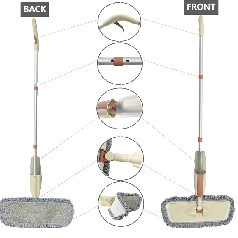 Microfiber Spray Mop and 3 Washable Pads