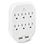 Surge Protector Wall Tap with 6 AC Outlets and 2 USB Ports, 125 Volts 15 Amps