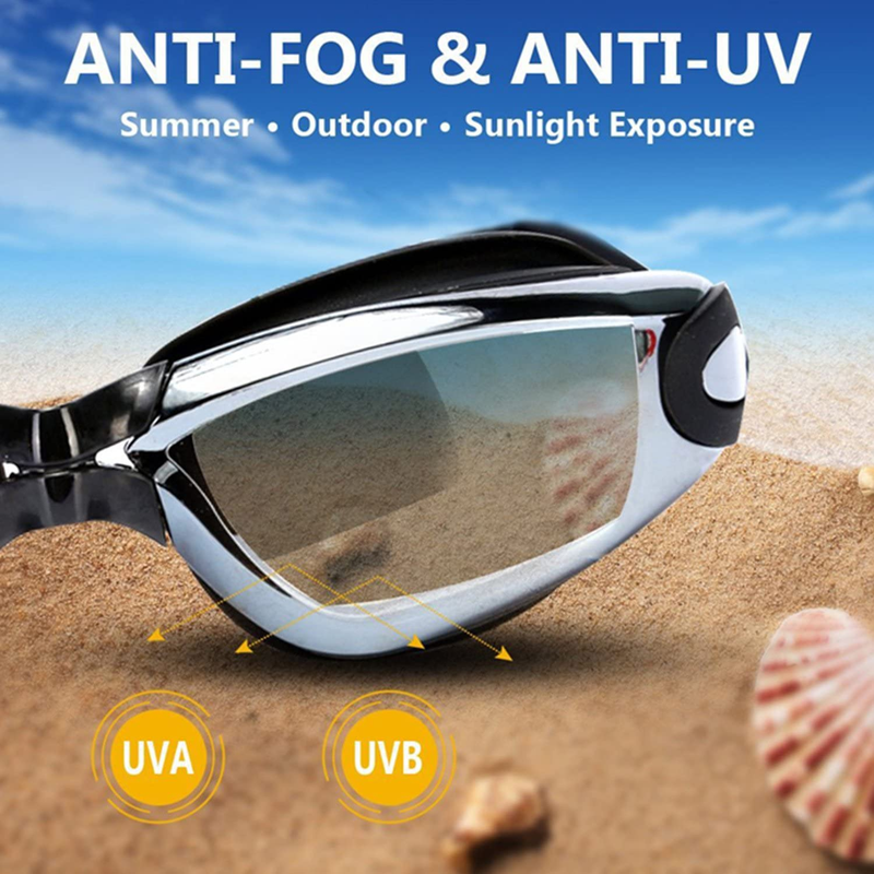 2 Pack Professional Anti Fog No Leaking UV Protection Wide View Swim Goggles