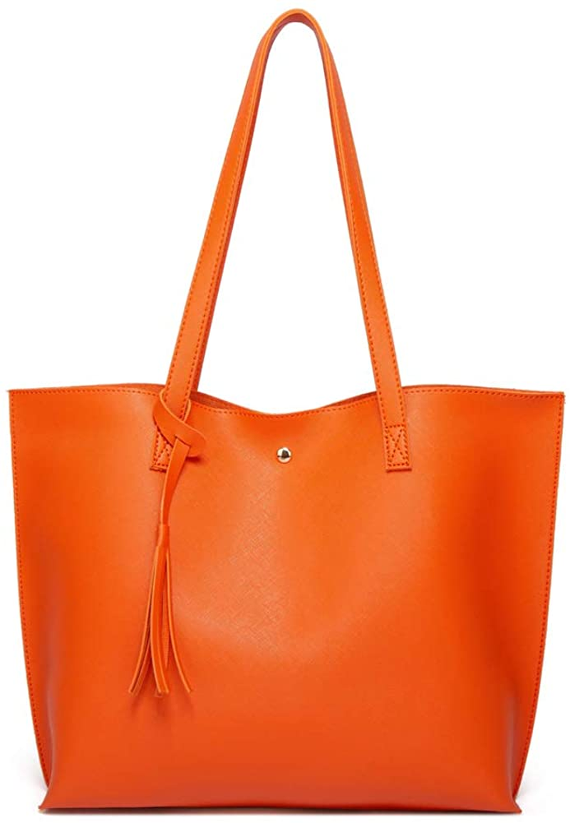 Women S Soft Faux Leather Tote Shoulder Bag from Dreubea, Big Capacity Tassel Handbag