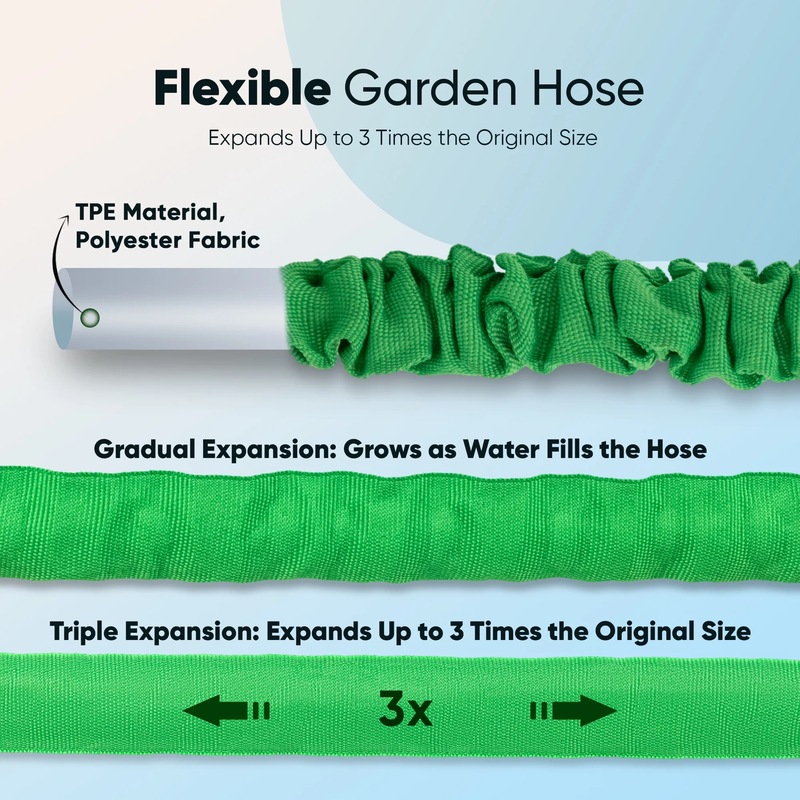 100Ft Expandable Flexible Garden Water Hose with Free 7 Spray Nozzle