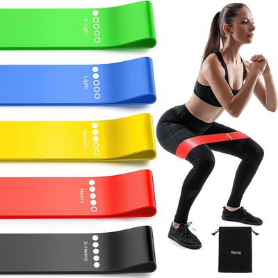 5 Set of Stretch Bands for Workouts With Instruction Manual and Carrying Bag