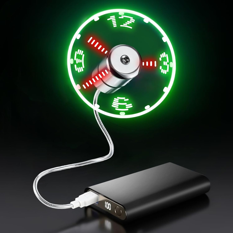 USB Clock Fan with Real Time Display Function