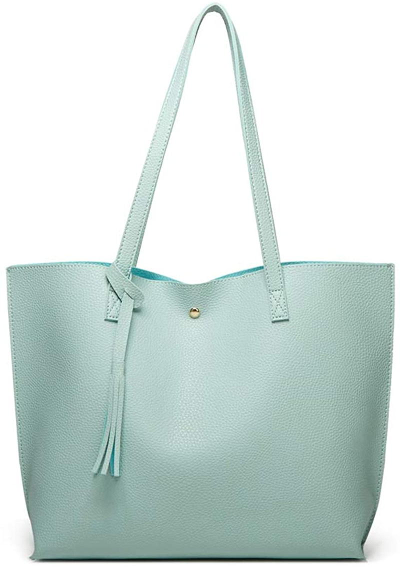 Women S Soft Faux Leather Tote Shoulder Bag from Dreubea, Big Capacity Tassel Handbag