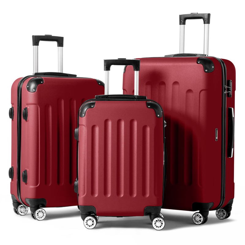 3 Piece Hard Side Lightweight Spinner Luggage Set with TSA Lock