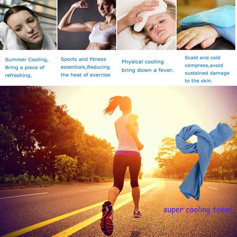 4 Pack Instant Cooling Towels for Running, Jogging, Gym, Sport, and Yoga