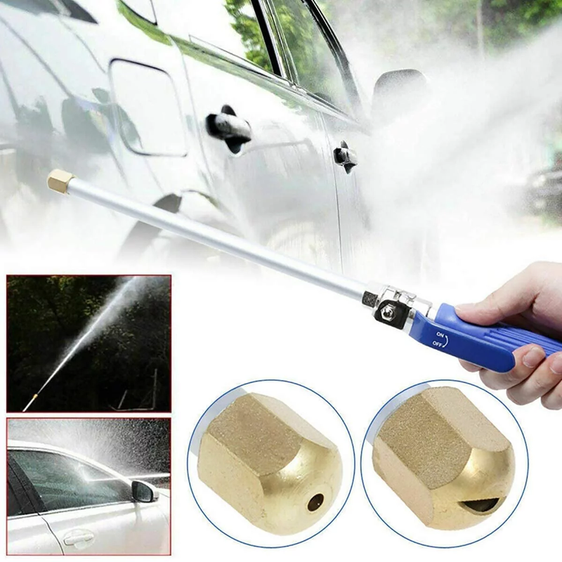 Hydro Jet Cleaning Wand - Pressure Power Washer Wand Extendable with 2 Water Hose Nozzles