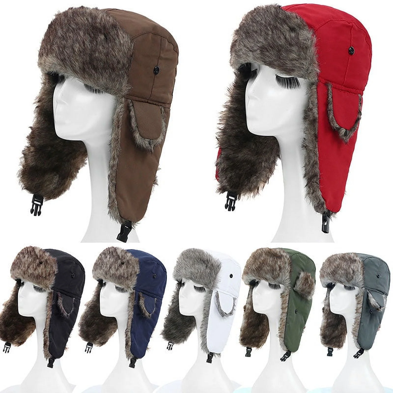 Unisex Faux Fur Hat with Ear Flaps