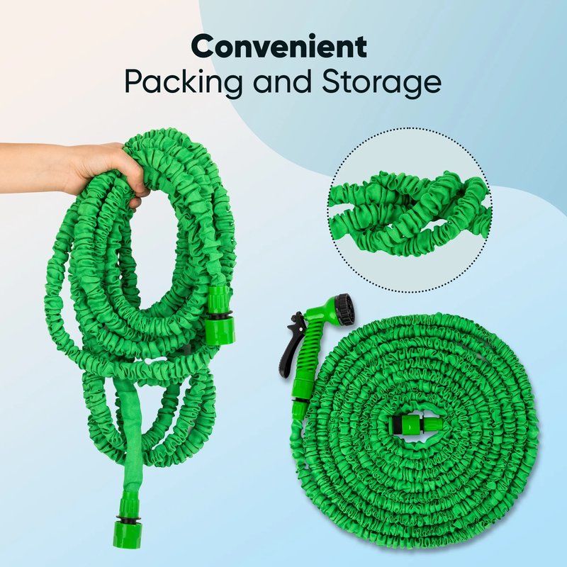 100Ft Expandable Flexible Garden Water Hose with Free 7 Spray Nozzle