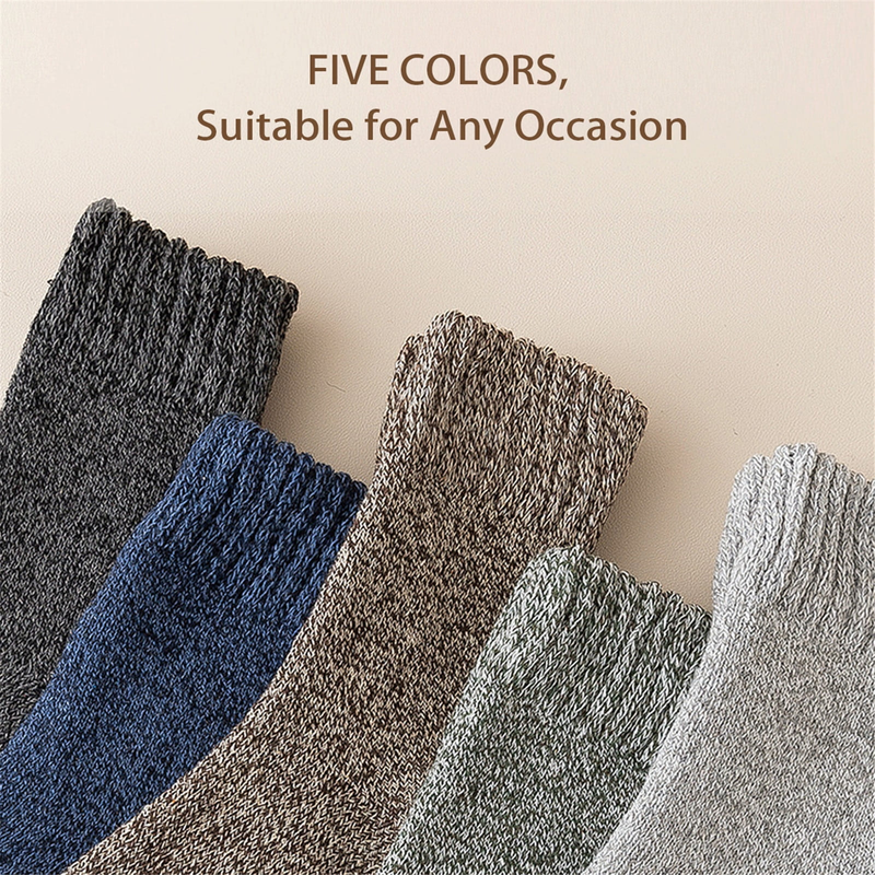 5 Pairs Merino Wool Socks for Men, Thick Winter Wool Hiking Socks