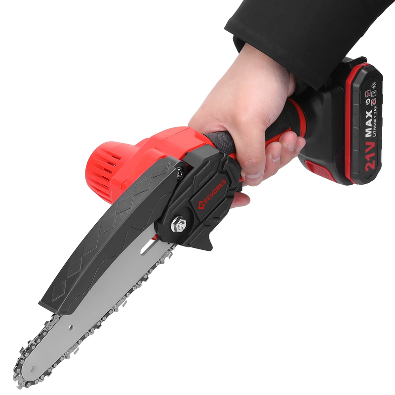 Portable 6" Mini Chainsaw with 21V Battery for Tree Trimming Branches