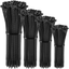 1000 Pack Multi Size Black Zip Ties - Self-Locking Design Cable Zip Ties